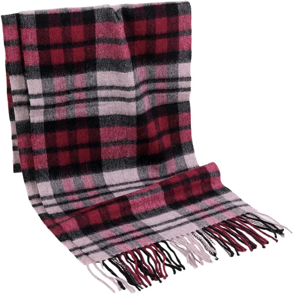 Winter Wool Plaid Striped Scarf for Men,Women Fashion Tartan Checkered Scarf Scarves