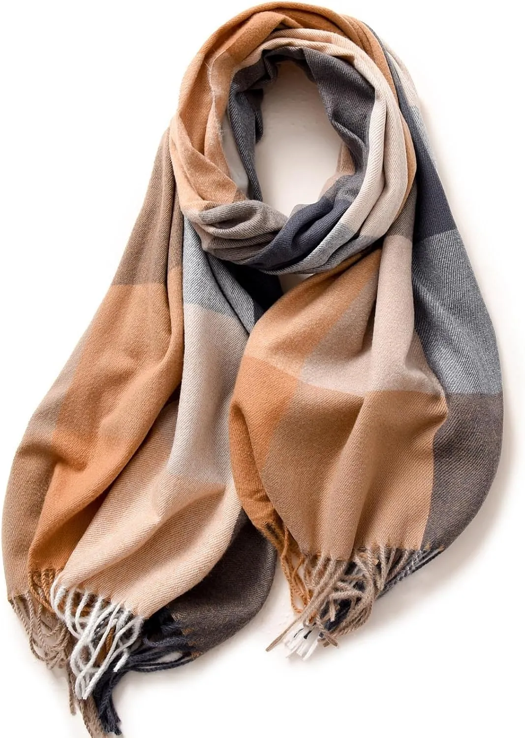 Women Large Scarf Winter Plaid Checked Thick Warm Wrap Scarves Casual Tassel Blanket Scarf Stylish Plaid Shawls