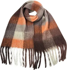 Women's Fashion Scarves Long Cashmere Like Shawl Winter Warm Knit Large Tassel Plaid Scarf Soft Warm Blanket Wrap