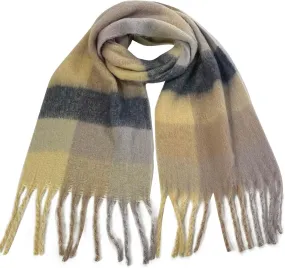 Women's Fashion Scarves Long Cashmere Like Shawl Winter Warm Knit Large Tassel Plaid Scarf Soft Warm Blanket Wrap