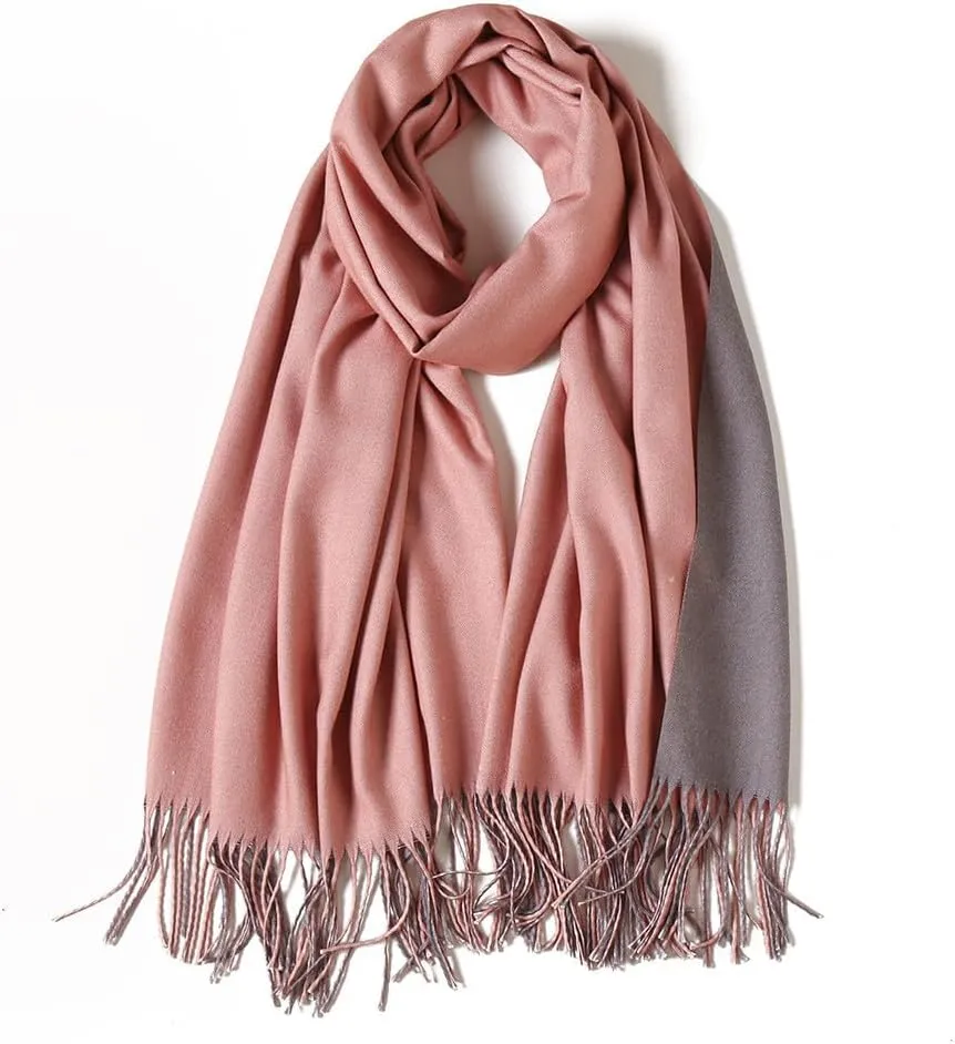 Women's Scarf Classic Tassel Super Soft Solid Color Cashmere Feel Fall Winter Plain Scarves Tartan Warm Wrap Shawl
