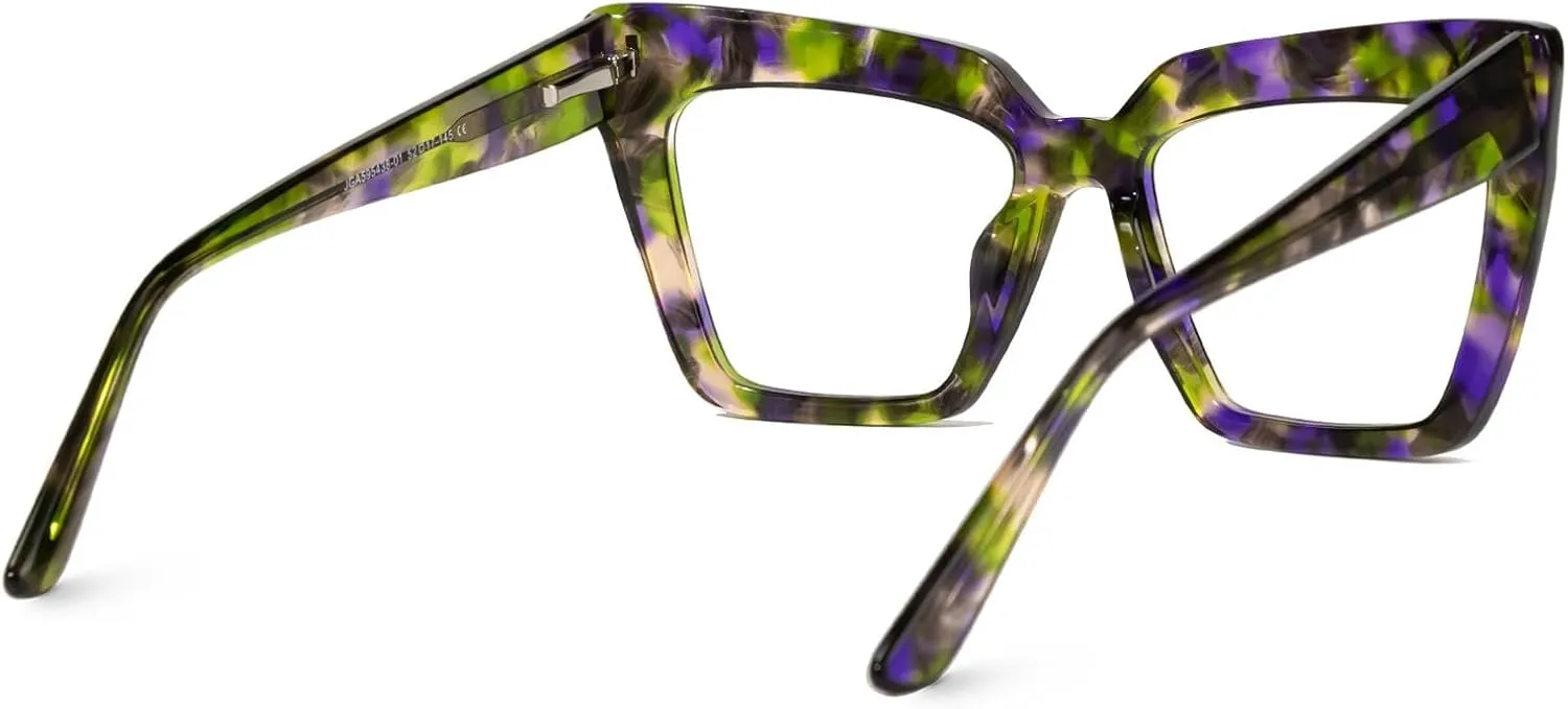 Zeelool Fashion Cat Eye Glasses Frame for Women with Non-prescription Clear Lens Eyeglasses Barnes ZJGA595438