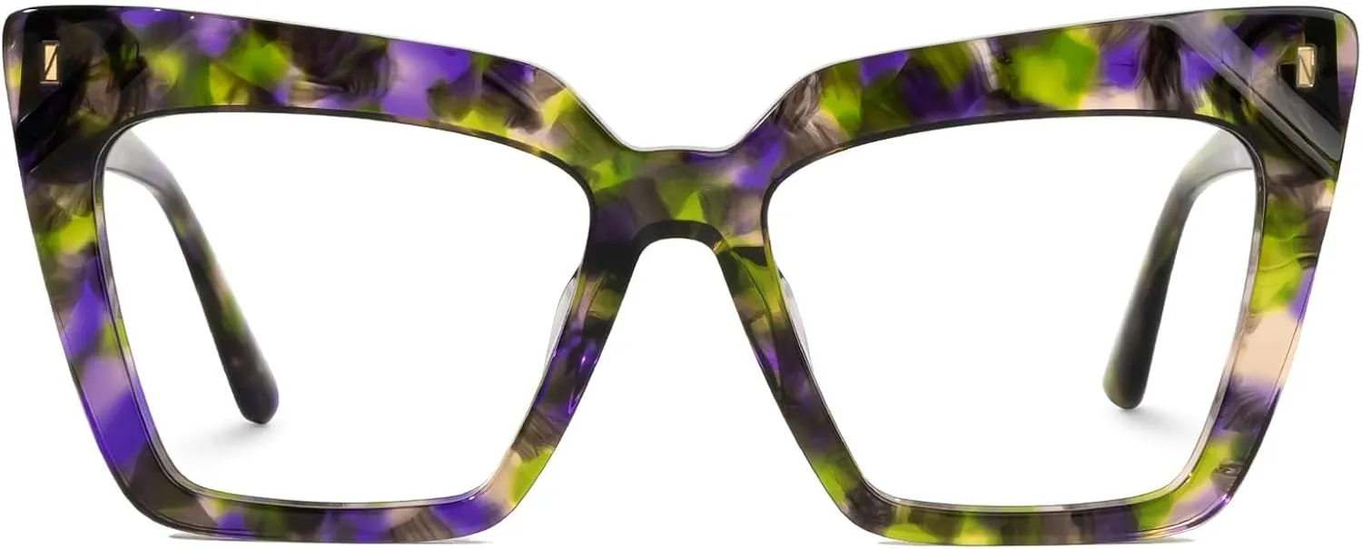 Zeelool Fashion Cat Eye Glasses Frame for Women with Non-prescription Clear Lens Eyeglasses Barnes ZJGA595438