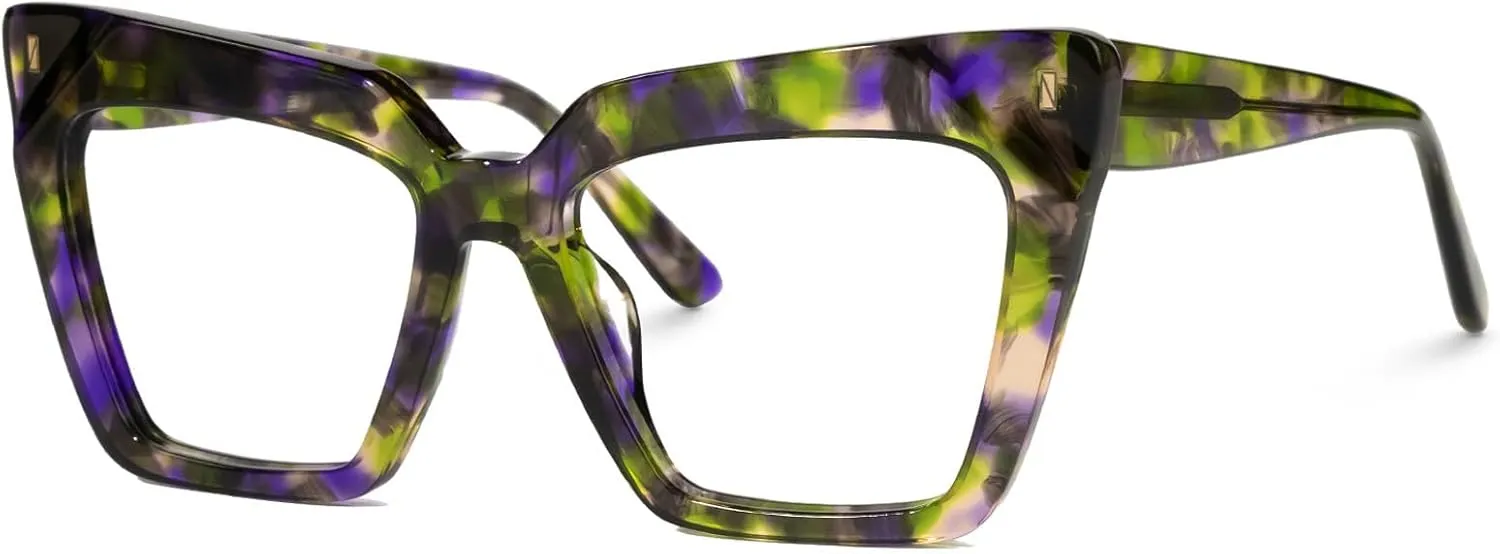 Zeelool Fashion Cat Eye Glasses Frame for Women with Non-prescription Clear Lens Eyeglasses Barnes ZJGA595438