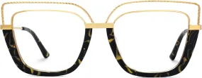 Zeelool Stylish Oversize Cat Eye Glasses Frame for Women with Non-prescription Clear Ornella ZJGX370408