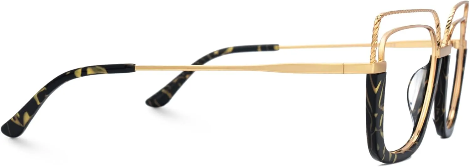 Zeelool Stylish Oversize Cat Eye Glasses Frame for Women with Non-prescription Clear Ornella ZJGX370408